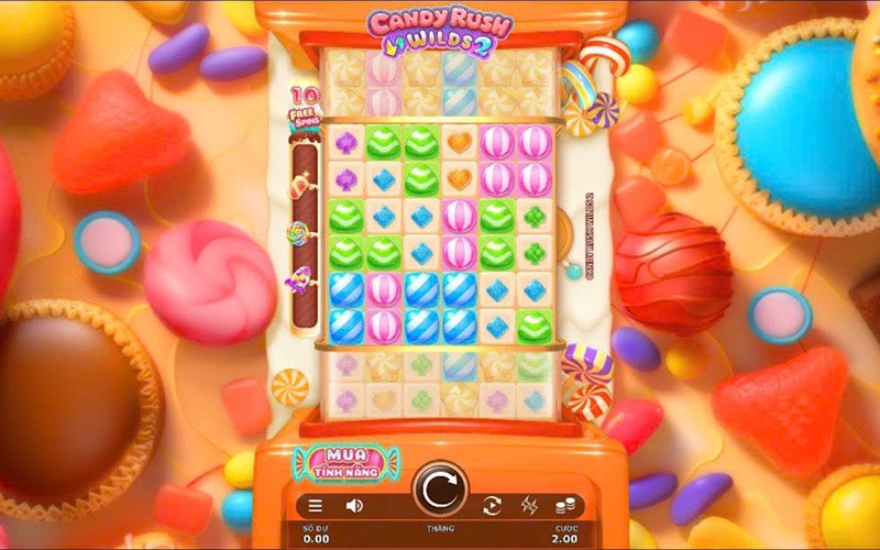 Candy Rush Wilds 2 tựa game nổ hũ nhiều màu sắc